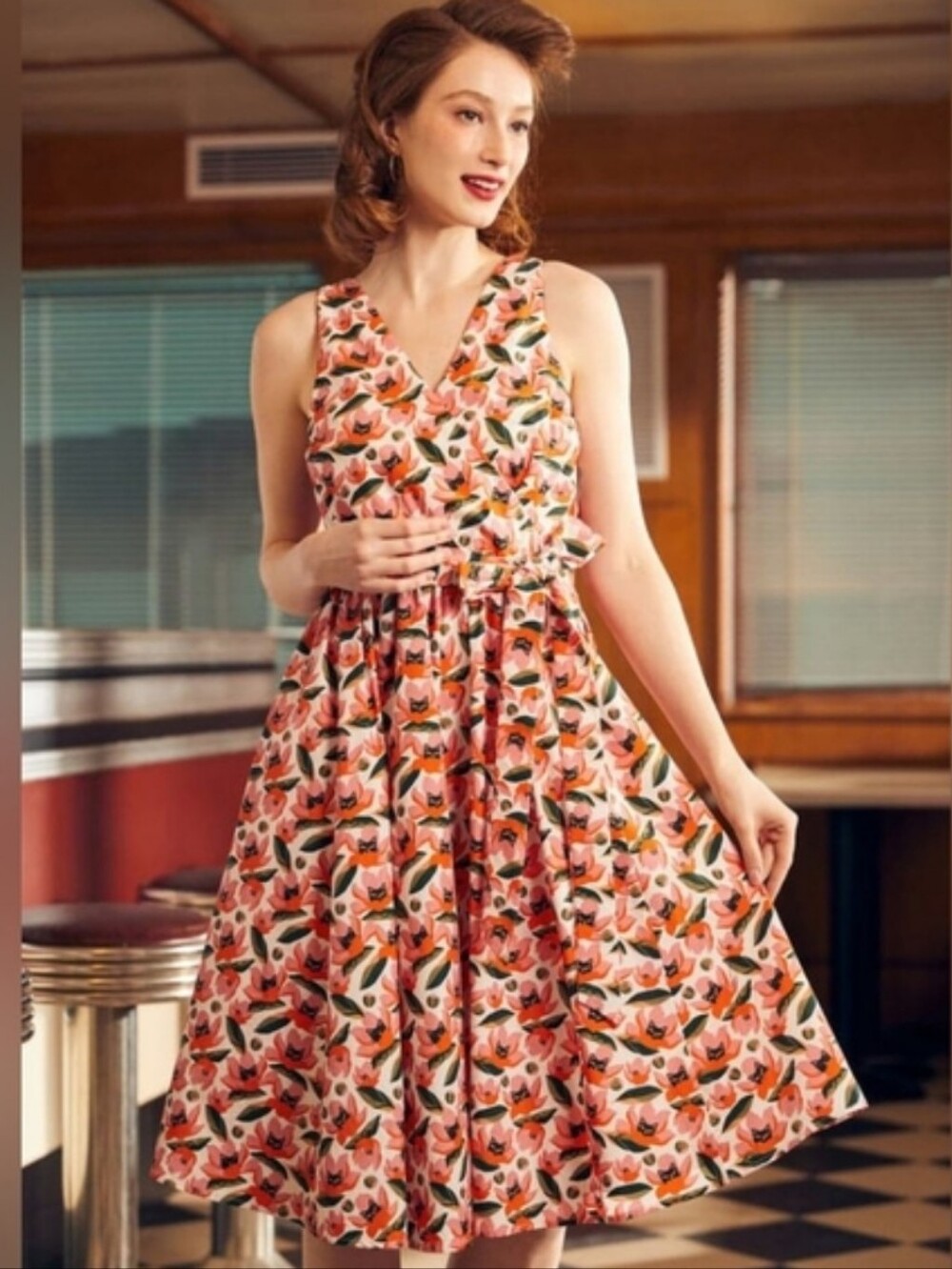 Modcloth "Instant Energy" Faux-Wrap Dress in Hide & Purr
